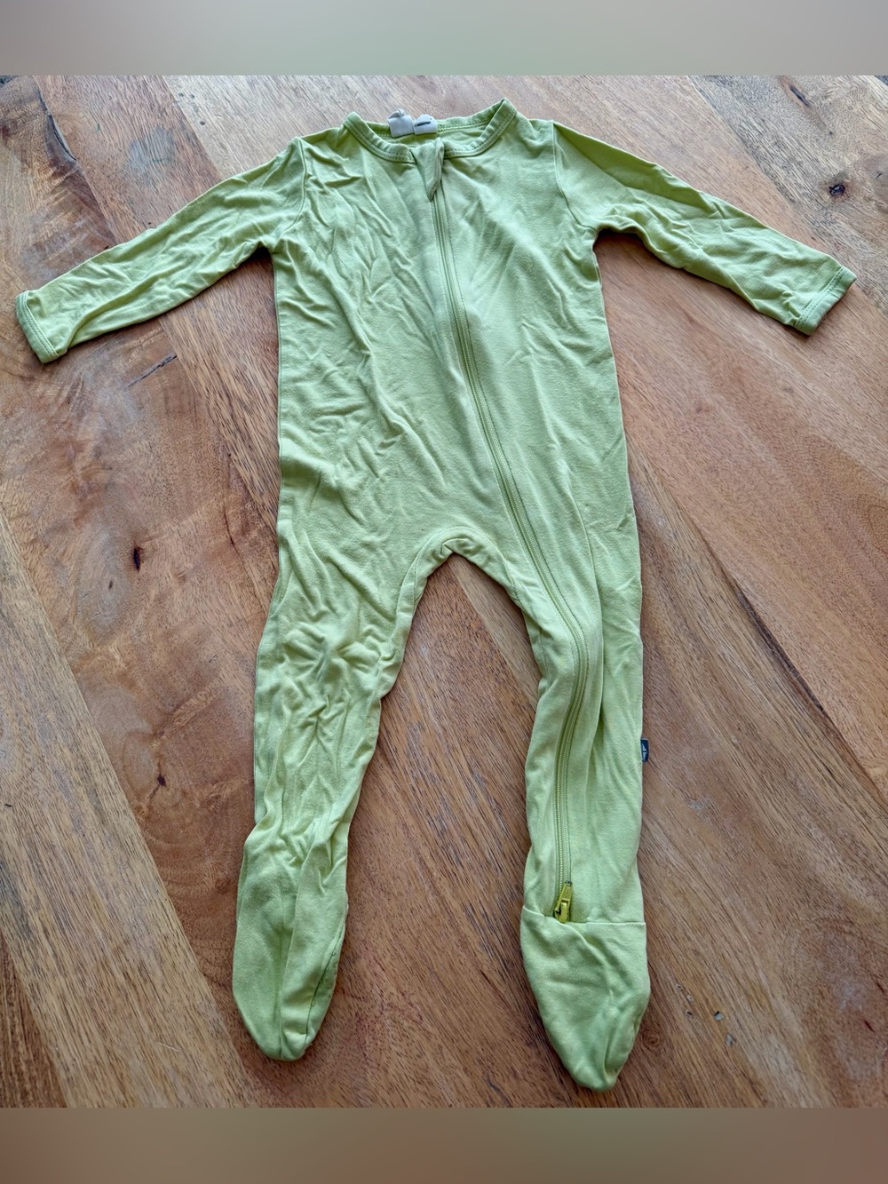 Kyte Baby Bamboo Zipper Footie โ 6โ12M โ Lime/Light Green
